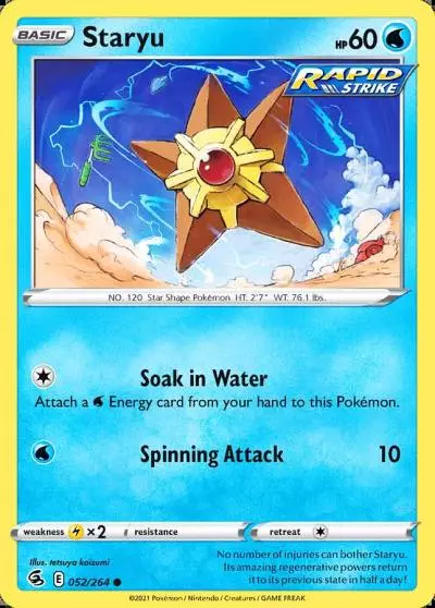 Staryu 52/264 Fusion Strike Pokemon card