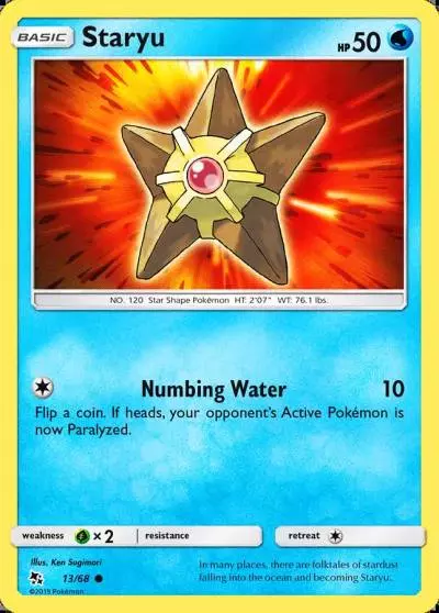 Staryu 13/68 Hidden Fates Pokemon card