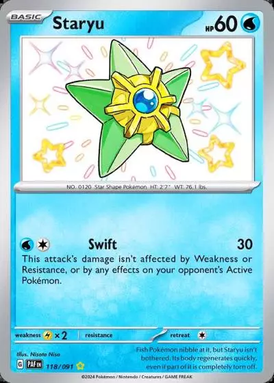 Staryu 118/91 Paldean Fates Pokemon card