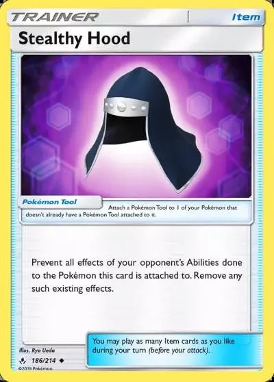 Stealthy Hood 186/214 Unbroken Bonds Pokemon card