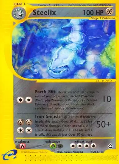 Steelix 35/147 Aquapolis Pokemon card