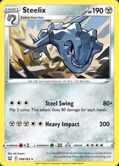 Steelix 99/163 Battle Styles Pokemon card