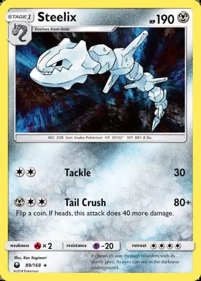 Steelix 89/168 Celestial Storm Pokemon card