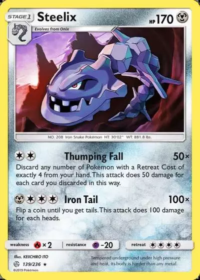 Steelix 139/236 Cosmic Eclipse Pokemon card