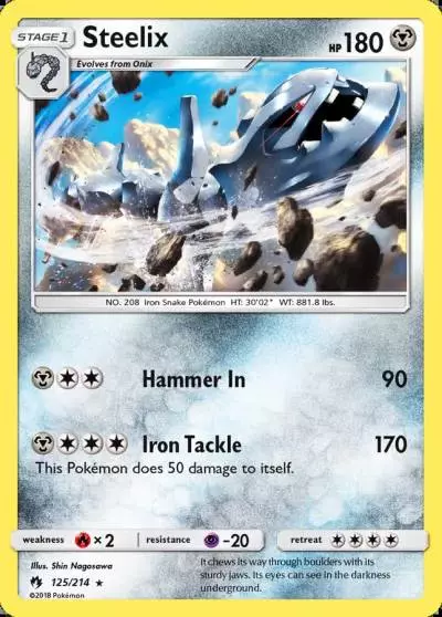 Steelix 125/214 Lost Thunder Pokemon card