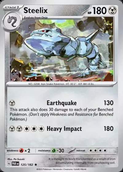 Steelix 125/182 Paradox Rift Pokemon card