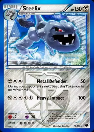 Steelix 79/116 Plasma Freeze Pokemon card