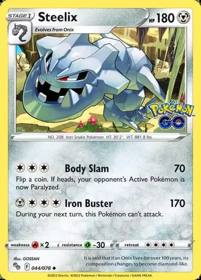 Steelix 44/78 Pokémon GO Pokemon card