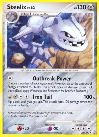 Steelix 28/100 Stormfront Pokemon card