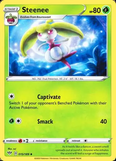 Steenee 15/189 Darkness Ablaze Pokemon card