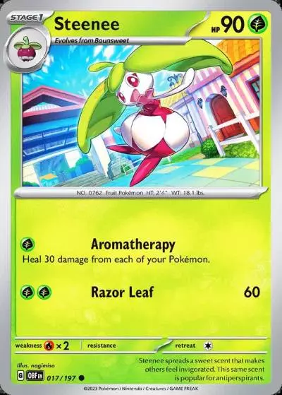 Steenee 17/197 Obsidian Flames Pokemon card