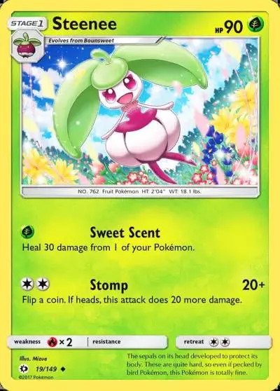Steenee 19/149 Sun & Moon Pokemon card
