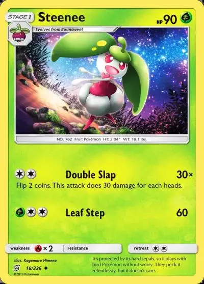 Steenee 18/236 Unified Minds Pokemon card
