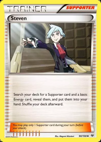 Steven 90/108 Roaring Skies Pokemon card