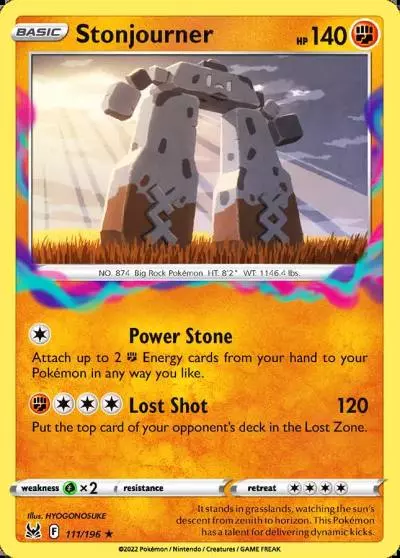 Stonjourner 111/196 Lost Origin Pokemon card
