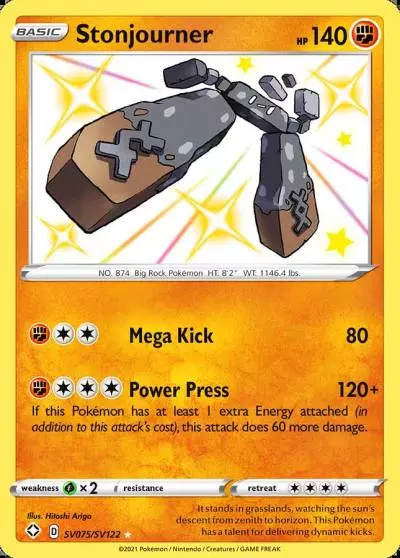 Stonjourner SV075/122 Shining Fates Shiny Vault Pokemon card