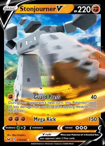 Stonjourner V 115/202 Sword & Shield Pokemon card