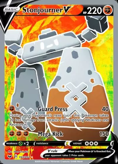 Stonjourner V 193/202 Sword & Shield Pokemon card