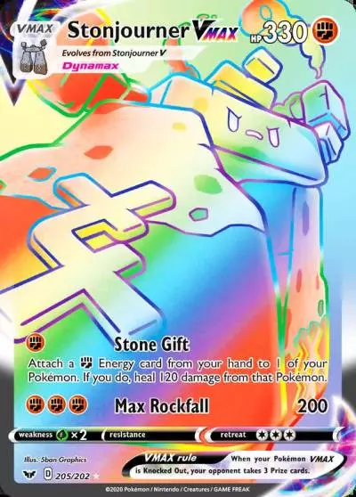 Stonjourner VMAX 205/202 Sword & Shield Pokemon card