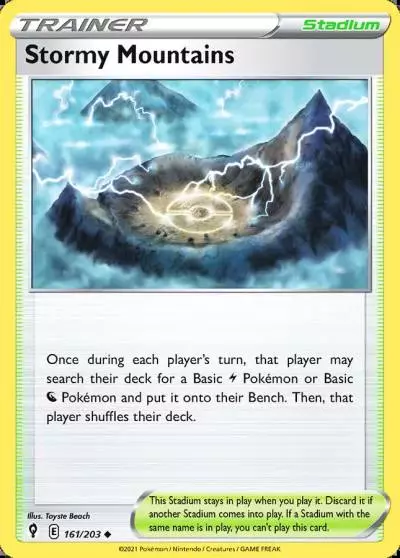 Stormy Mountains 161/203 Evolving Skies Pokemon card