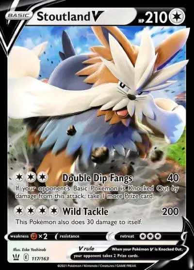 Stoutland V 117/163 Battle Styles Pokemon card