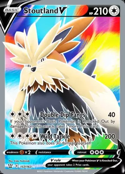 Stoutland V 157/163 Battle Styles Pokemon card