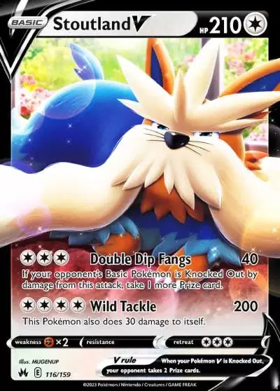 Stoutland V 116/159 Crown Zenith Pokemon card