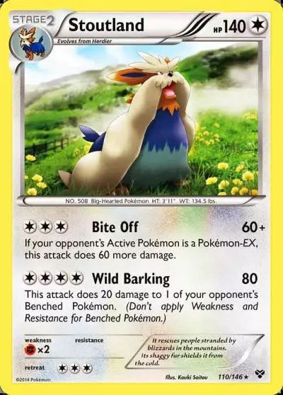 Stoutland 110/146 XY Pokemon card
