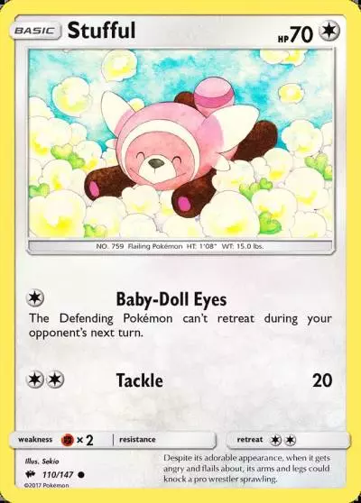 Stufful 110/147 Burning Shadows Pokemon card