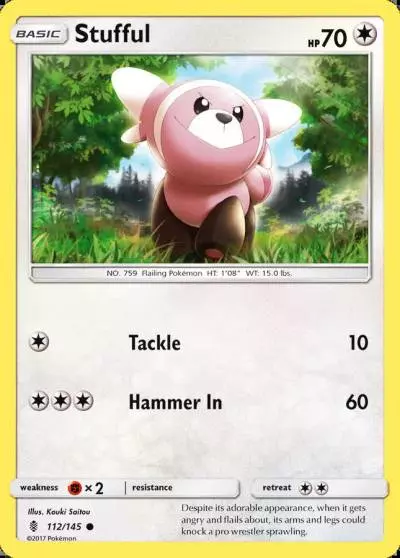 Stufful 112/145 Guardians Rising Pokemon card