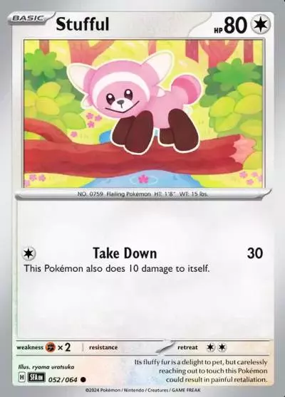 Stufful 52/64 Shrouded Fable Pokemon card
