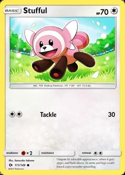 Stufful 111/149 Sun & Moon Pokemon card