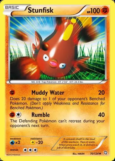 Stunfisk 70/124 Dragons Exalted Pokemon card