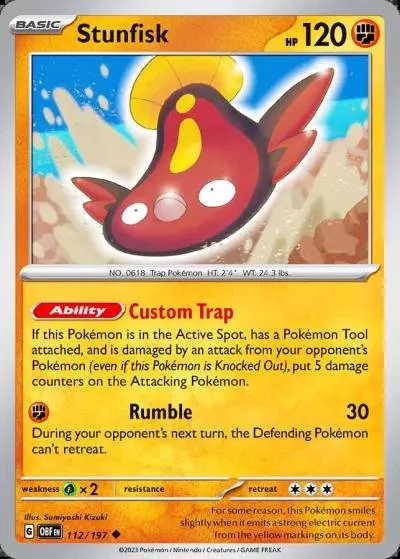 Stunfisk 112/197 Obsidian Flames Pokemon card