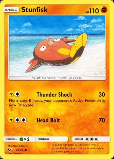 Stunfisk 46/73 Shining Legends Pokemon card