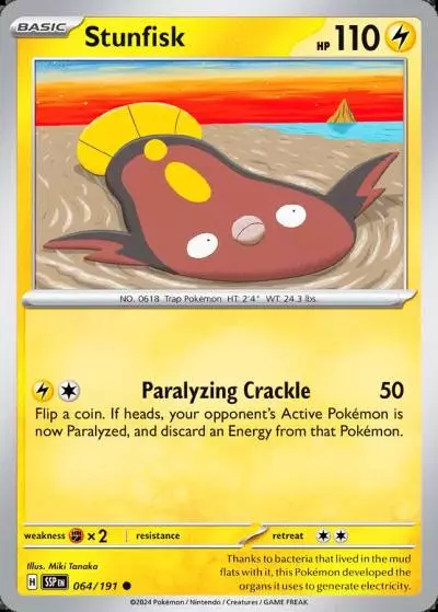 Stunfisk 64/191 Surging Sparks Pokemon card