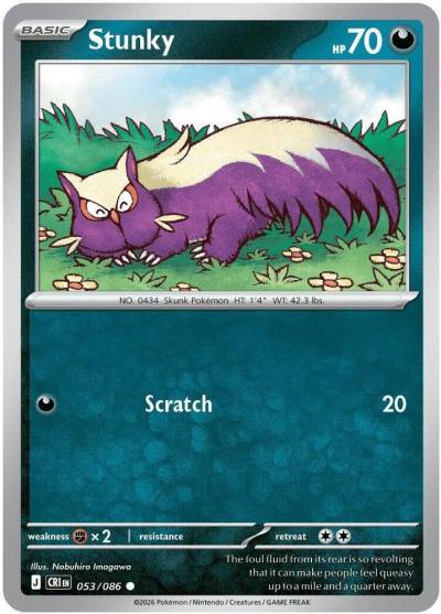 Stunky 53/86 Chaos Rising Pokemon card