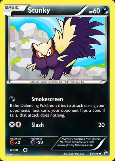 Stunky 53/106 Flashfire Pokemon card
