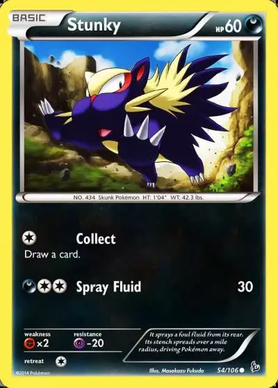Stunky 54/106 Flashfire Pokemon card