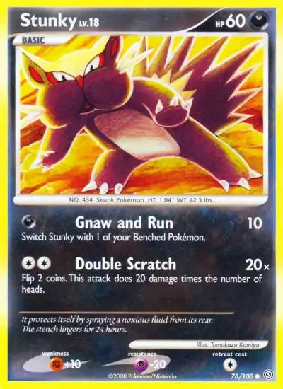 Stunky 76/100 Stormfront Pokemon card