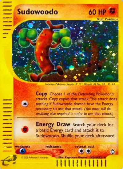 Sudowoodo H24/147 Aquapolis Pokemon card