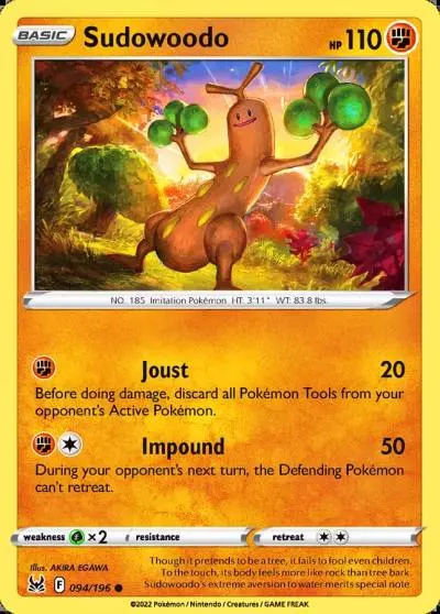 Sudowoodo 94/196 Lost Origin Pokemon card
