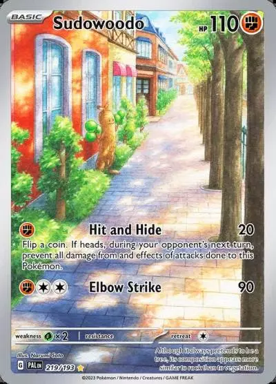 Sudowoodo 219/193 Paldea Evolved Pokemon card