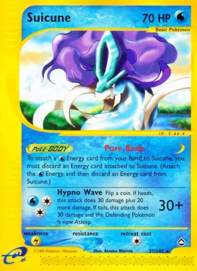 Suicune 37/147 Aquapolis Pokemon card