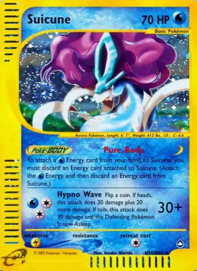 Suicune H25/147 Aquapolis Pokemon card