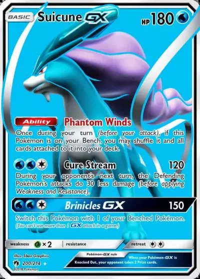 Suicune-GX 200/214 Lost Thunder Pokemon card