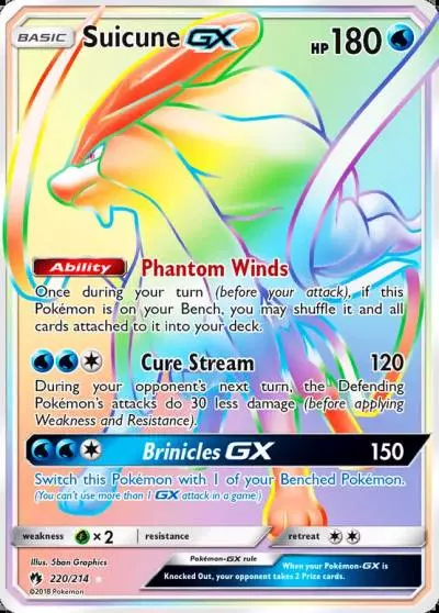 Suicune-GX 220/214 Lost Thunder Pokemon card