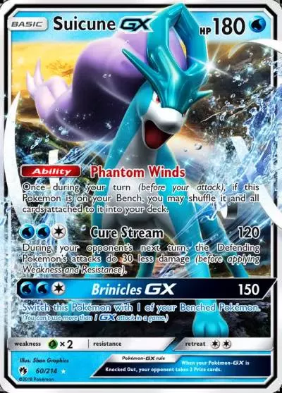 Suicune-GX 60/214 Lost Thunder Pokemon card