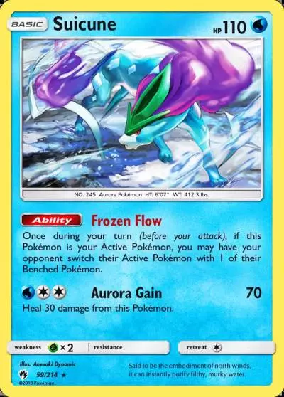 Suicune 59/214 Lost Thunder Pokemon card