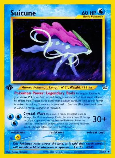 Suicune 27/64 Neo Revelation Pokemon card